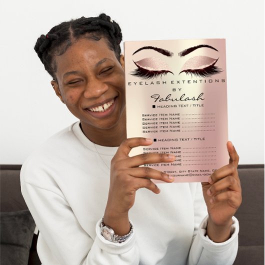Makeup Beauty Salon Pink Glitter Flyer Blush Lash