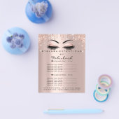 Makeup Beauty Salon Pink Glitter Flyer Brows Lash (Enkel)