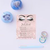 Makeup Beauty Salon Pink Glitter Flyer Grey Lashes (Enkel)