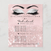 Makeup Beauty Salon Pink Glitter Flyer Grey Lashes (Voorkant)