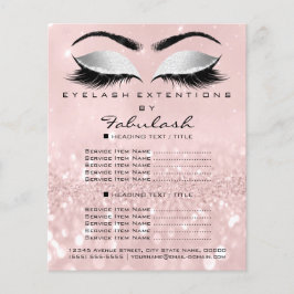 Makeup Beauty Salon Pink Glitter Flyer Grey Lashes