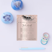 Makeup Beauty Salon Pink Glitter Flyer Grey Roos (Enkel)