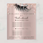 Makeup Beauty Salon Pink Glitter Flyer Grey Roos (Voorkant)