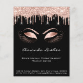 Makeup Beauty Salon Pink Glitter Flyer Spark Black (Achterkant)