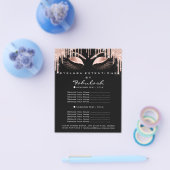 Makeup Beauty Salon Pink Glitter Flyer Spark Black (Enkel)