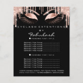 Makeup Beauty Salon Pink Glitter Flyer Spark Black (Voorkant)