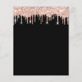 Makeup Beauty Salon Pink Glitter Flyer Spark Black (Achterkant)