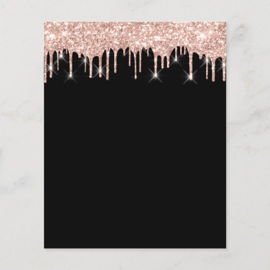 Makeup Beauty Salon Pink Glitter Flyer Spark Black (Achterkant)