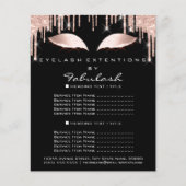Makeup Beauty Salon Pink Glitter Flyer Spark Black (Voorkant)