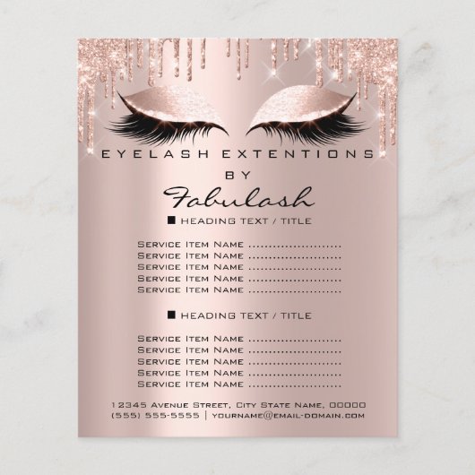 Makeup Beauty Salon Pink Glitter Flyer Spark Lash (Voorkant)