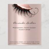 Makeup Beauty Salon Pink Glitter Flyer Spark Roos (Achterkant)