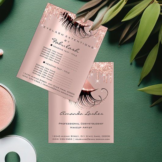 Makeup Beauty Salon Pink Glitter Flyer Spark Roos