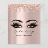 Makeup Beauty Salon Pink Glitter Prices Eyelashes Flyer (Achterkant)