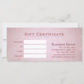 Makeup Beauty Salon Pink & Gold Gift Certificate (Achterkant)