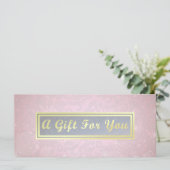 Makeup Beauty Salon Pink & Gold Gift Certificate (Staand voorkant)