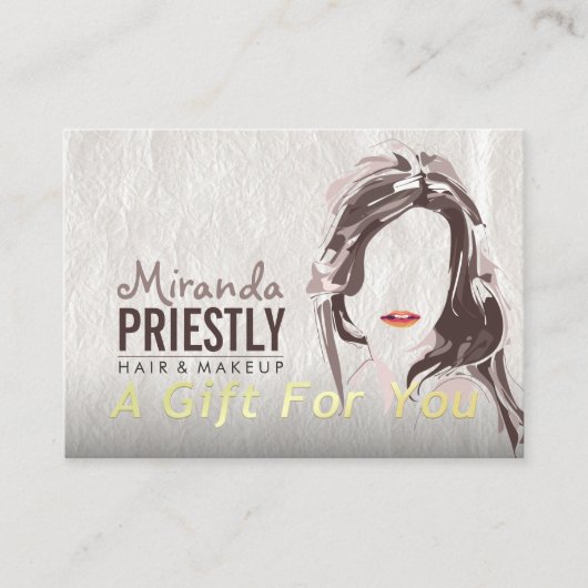 Makeup Beauty Salon Pink & Gold Gift Certificate Kortingskaartje (Voorkant)