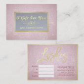 Makeup Beauty Salon Pink & Gold Gift Certificate Kortingskaartje (Voorkant / Achterkant)