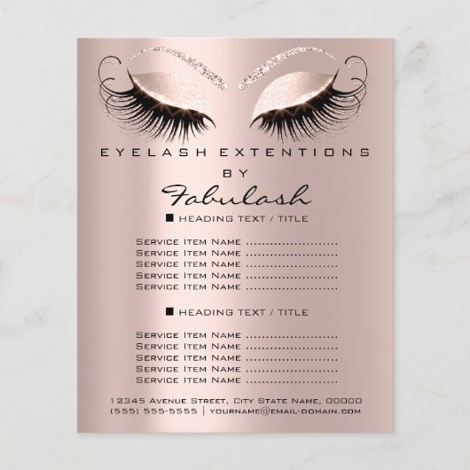 Makeup Beauty Salon Roos Glitter Flyer Eyes Driver (Voorkant)
