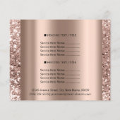 Makeup Beauty Salon Roos Glitter Flyer Hair Nails (Achterkant)