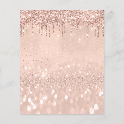 Makeup Beauty Salon Roos Glitter Flyer-prijzen Flyer (Achterkant)