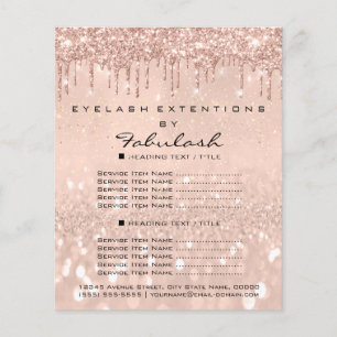 Makeup Beauty Salon Roos Glitter Flyer-prijzen Flyer