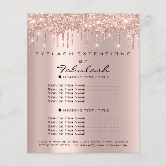 Makeup Beauty Salon Roos Glitter Flyer Spark Drive (Voorkant)