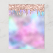 Makeup Beauty Salon Roos Glitter Holograaf Hair Flyer (Achterkant)