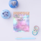 Makeup Beauty Salon Roos Glitter Holograaf Hair Flyer (Enkel)
