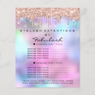 Makeup Beauty Salon Roos Glitter Holograaf Hair Flyer