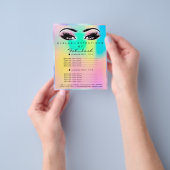 Makeup Beauty Salon Roos Glitter Holografen Flyer (Hand)