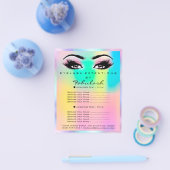 Makeup Beauty Salon Roos Glitter Holografen Flyer (Enkel)