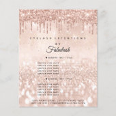 Makeup Beauty Salon Roos Glitter Price List Flyer (Voorkant)