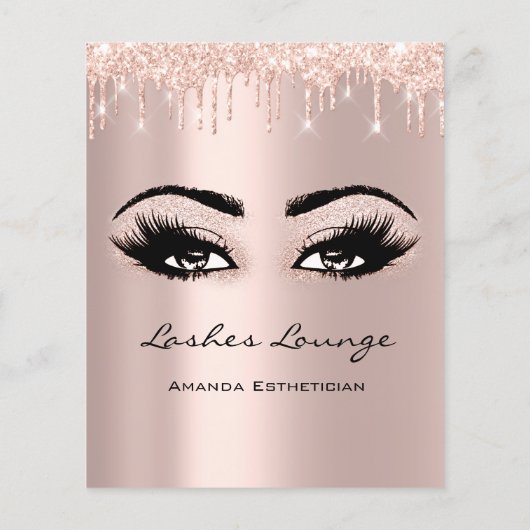 Makeup Beauty Salon Roos Glitter Prices Eyelashes Flyer (Achterkant)