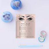 Makeup Beauty Salon Roos Glitter Prices Eyelashes Flyer (Enkel)