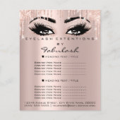 Makeup Beauty Salon Roos Glitter Prices Eyelashes Flyer (Voorkant)