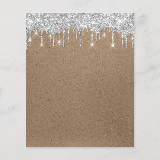 Makeup Beauty Salon Silver drijft Kraft Rustic Flyer (Achterkant)