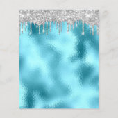 Makeup Beauty Salon Silver Glitter Blu Drift Flyer (Achterkant)