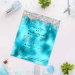 Makeup Beauty Salon Silver Glitter Blu Drift Flyer<br><div class="desc">florenceK luxe schoonheidssalon collectie</div>