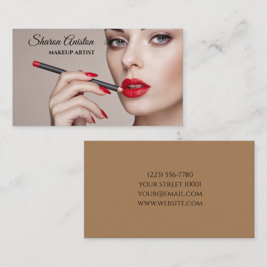 Makeup & Beauty Salon Visitenkarte  Visitekaartje (Voorkant / Achterkant)