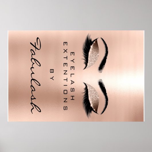 Makeup Beauty Salon Waxing Gold Glam Pink Eyebrows Poster (Voorkant)