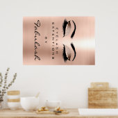 Makeup Beauty Salon Waxing Gold Glam Pink Eyebrows Poster (Keuken)