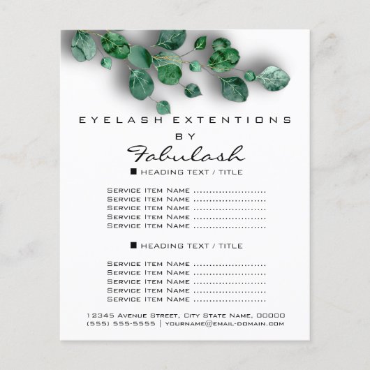 Makeup Beauty Salon Woodland Eucalyptus Organic Flyer (Voorkant)