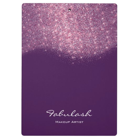 Makeup Beauty Studio Glitter Pink Paars Violet Klembord (Achterkant)