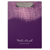 Makeup Beauty Studio Glitter Pink Paars Violet Klembord (Voorkant)