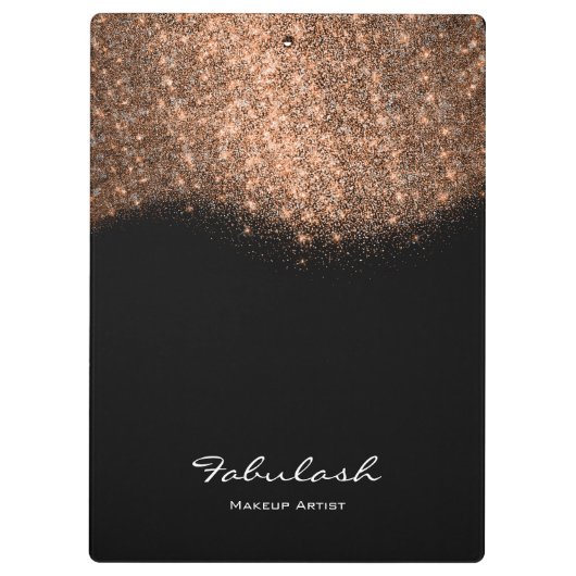 Makeup Beauty Studio Glitter Roos Gold Black White Klembord (Achterkant)