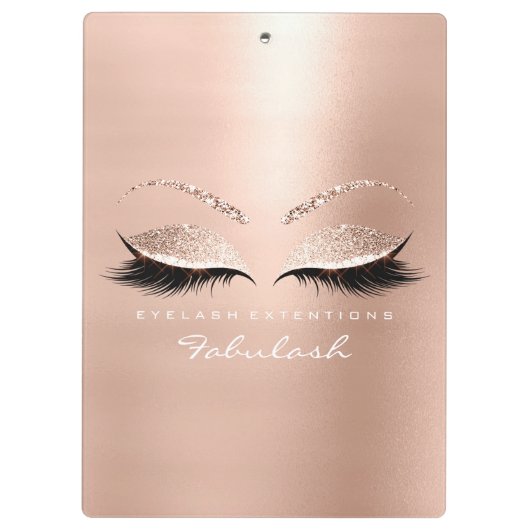 Makeup Beauty Studio Lashes Roos Gold White Klembord (Achterkant)