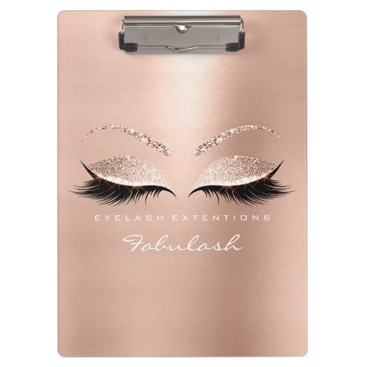 Makeup Beauty Studio Lashes Roos Gold White Klembord (Voorkant)