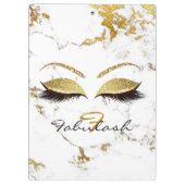 Makeup Beauty Studio Lashes White Marble Gold Klembord (Achterkant)