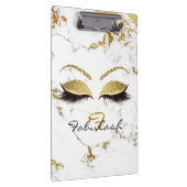 Makeup Beauty Studio Lashes White Marble Gold Klembord (Rechts)