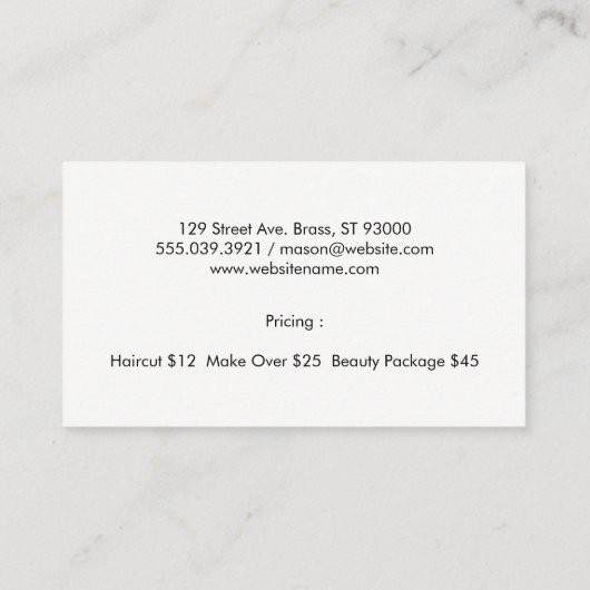 Makeup Beauty Visitekaartje (Achterkant)